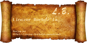 Linczer Borbála névjegykártya