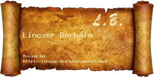Linczer Borbála névjegykártya